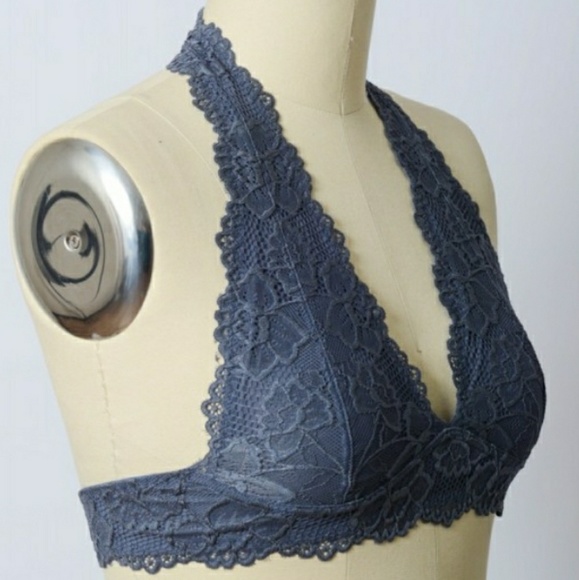 FLORAL LACE HALTER BRALETTE - Picture 4 of 4